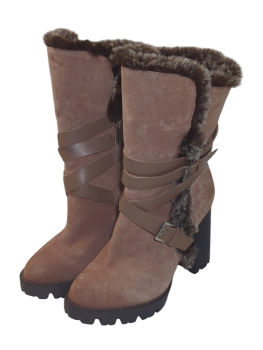 Charles David Gideon Suede Leather Heeled Boots Size 10